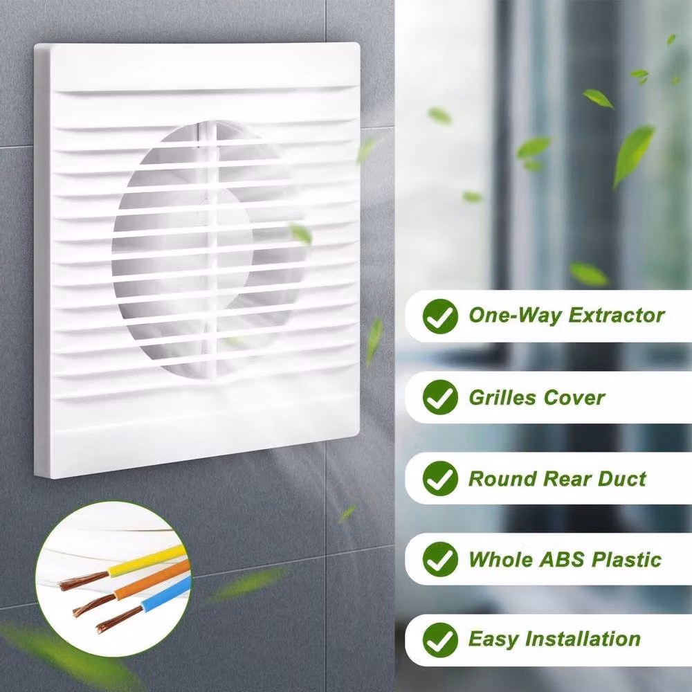 NESTLUNE Silent Bathroom and Kitchen Extractor Fan, 100mm, White – 3