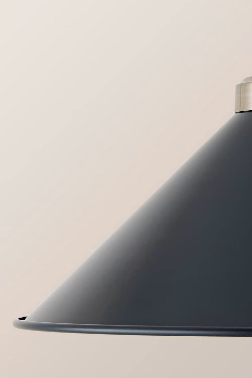 ValueLights Morgan Tapered Metal Rolled Edge Cone Lampshade in Dark Navy Blue – 3