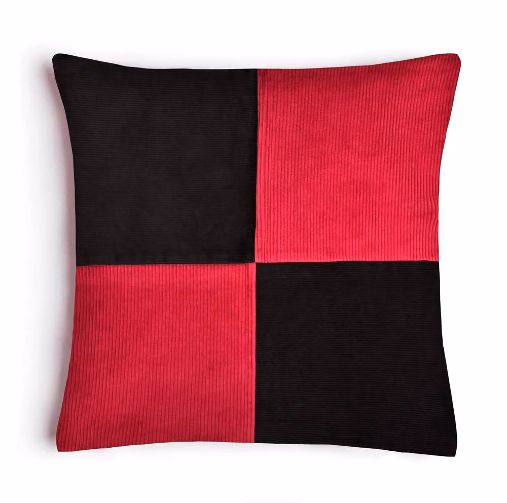 Intimates Large Corduroy Filled Cushion in Black, W x D: 56 x 56 cm – 2