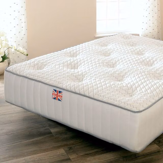 Comfy Living Hybrid Pocket Sprung, Wool and Memory Foam Antibacterial Mattress, White, W: 90 cm, L: 190 cm