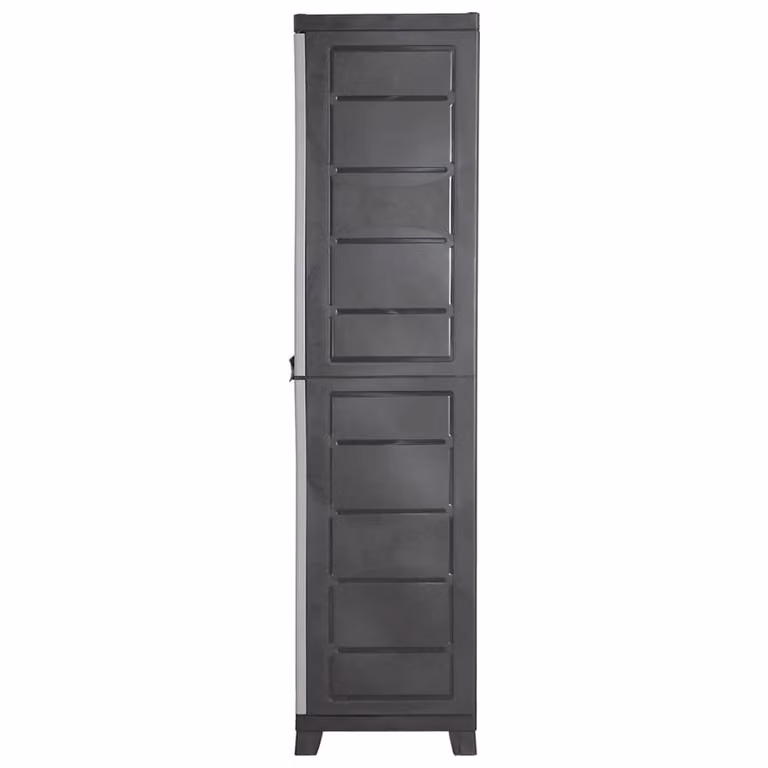 Berkfield Home Grey Plastic Cabinet with Hinged Doors, W/D/H: 65 x 45 x 181 cm