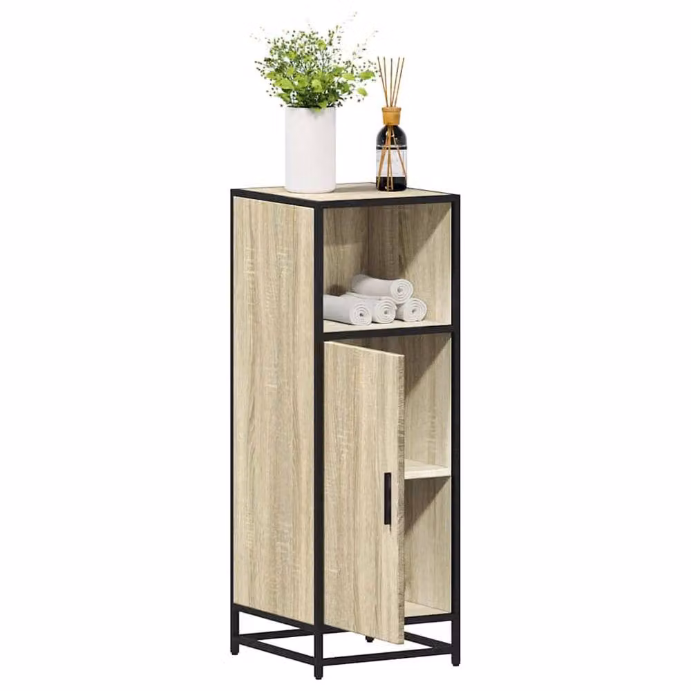Berkfield Home Bathroom Cabinet in Sonoma Oak, W/D/H: 35 x 37.5 x 100 cm – 2