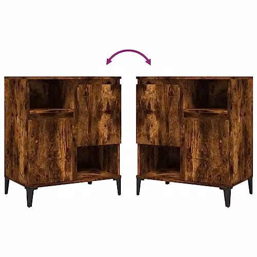 vidaXL Industrial Sideboard in Brown Smoked Oak, W/D/H: 60 x 35 x 70 cm – 4