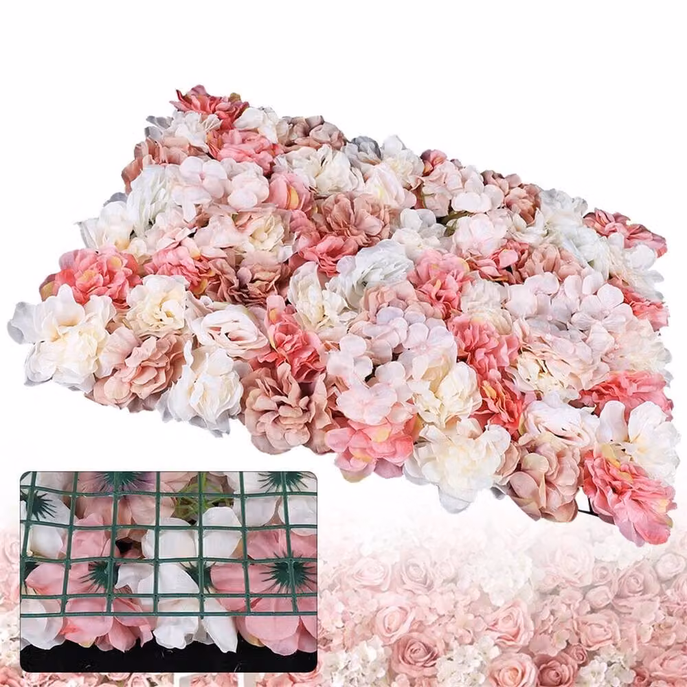 Nordara 6-Piece Pink Silk Hydrangea Flower Panel Wedding Backdrop Decor – 2