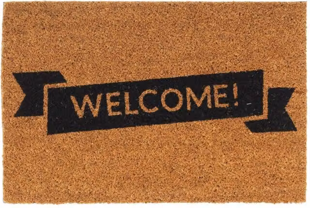 Berkfield Home Brown Coir and PVC Rectangular Door Mat, W: 60 cm, D: 40 cm