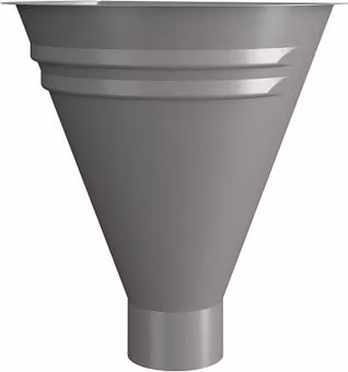 Lindab Majestic Steel Half Round Water Hopper, 87mm, Silver Galvanised Steel