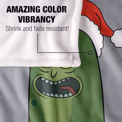 LOGOVISION Rick and Morty Merry Rickmas Christmas Super Soft Fleece Throw Blanket, W/D/H: 91 x 147 cm – 3