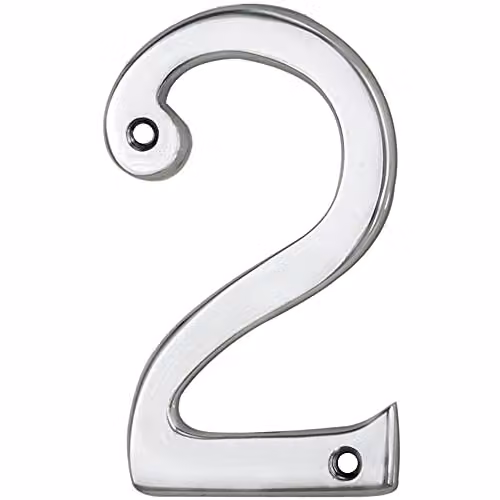Loops Chrome House Numeral Plaque, Height: 75 mm, Depth: 4 mm