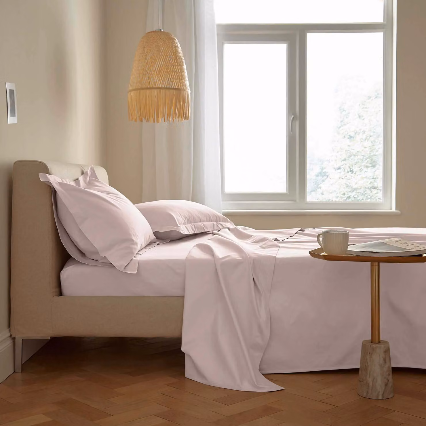 Bedeck Single Flat Sheet, Pink, 500 Thread Count Mako Satin Cotton, W: 90 cm, L: 200 cm – 2