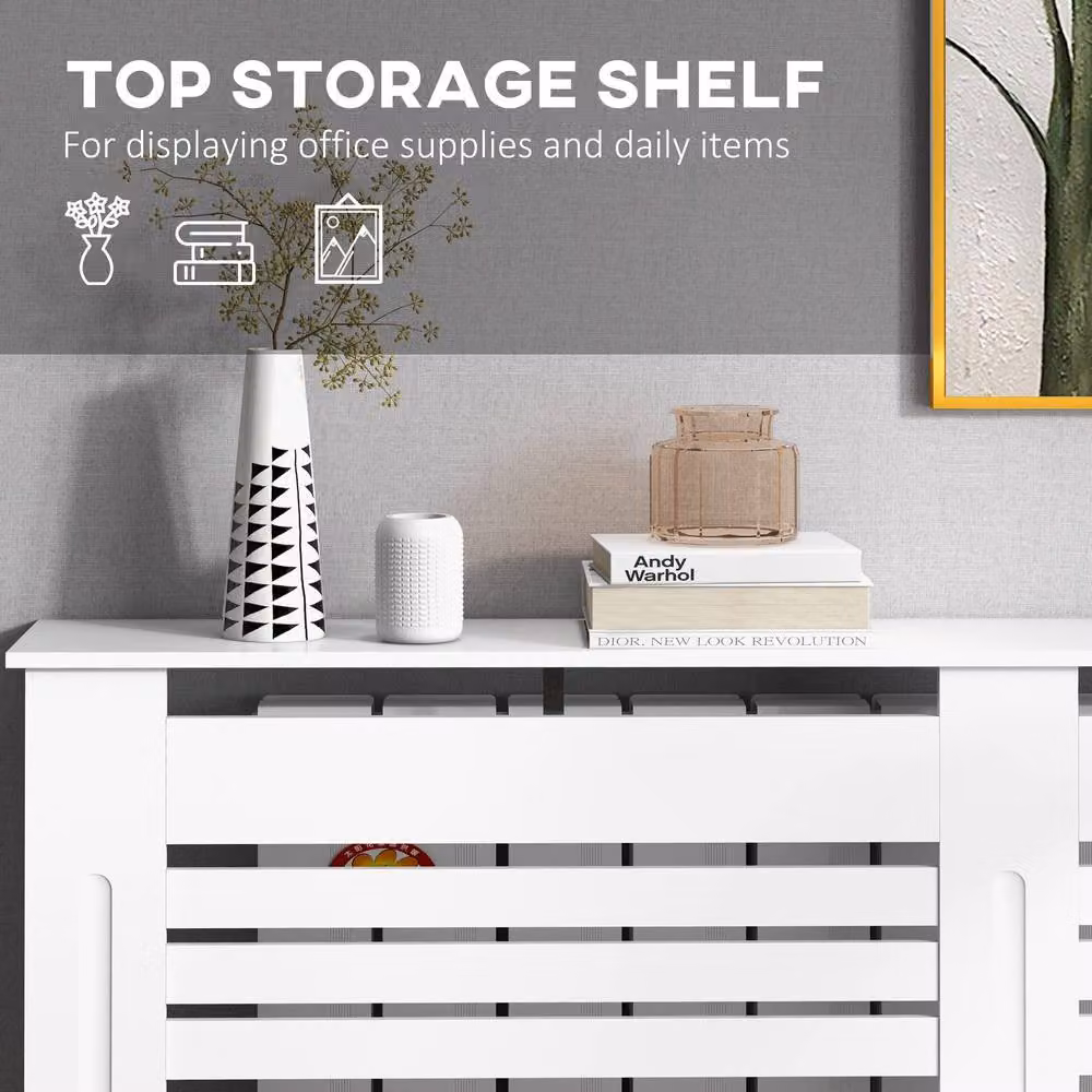 STILVORA White Radiator Cover with Shelf – 4