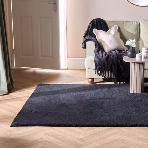 OHS Black Teddy Rug, W/D: 120 x 170 cm