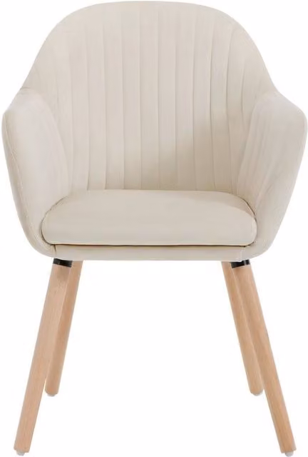 SPETLEK Beige Kitchen Dining and Living Room Corner Chair with Armrests
