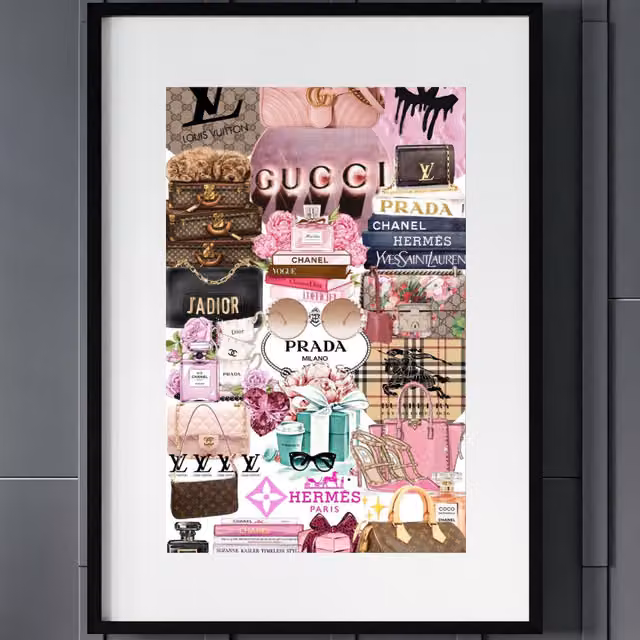 Liora Luxe Prints Pink Abstract Flower Wall Art