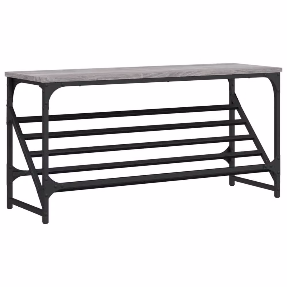Berkfield Home Grey Industrial Shoe Rack W/D/H: 90 x 30 x 45 cm – 3