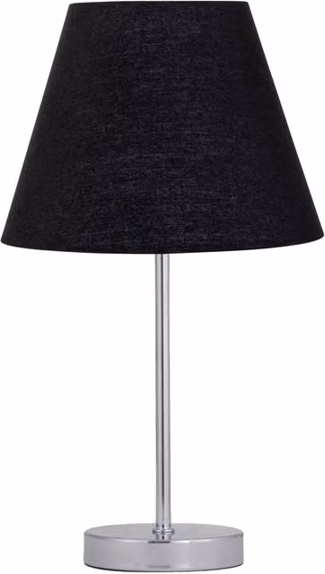 First Choice Lighting Chrome Touch Operated Dimmable Table Lamp with Black Fabric Shade