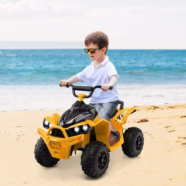 Costway Kids Electric Ride On ATV with Light and Sound Effects, Yellow