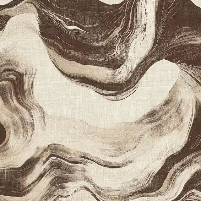 Bayda Geo Geometric Abstract Textured Paint Effect Wallpaper in Brown, Black and Green