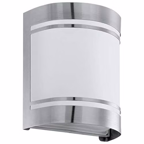 Loops IP44 Outdoor Wall Light in Silver Stainless Steel with E27 Bulb Holder