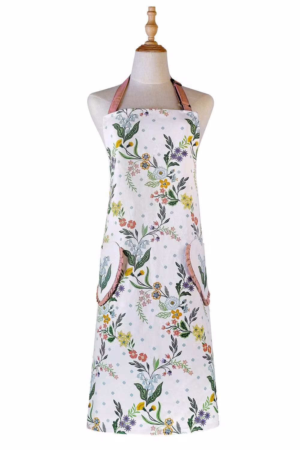 Ulster Weavers Petals and Prose Floral Print Cotton Apron in Pink and White – 2