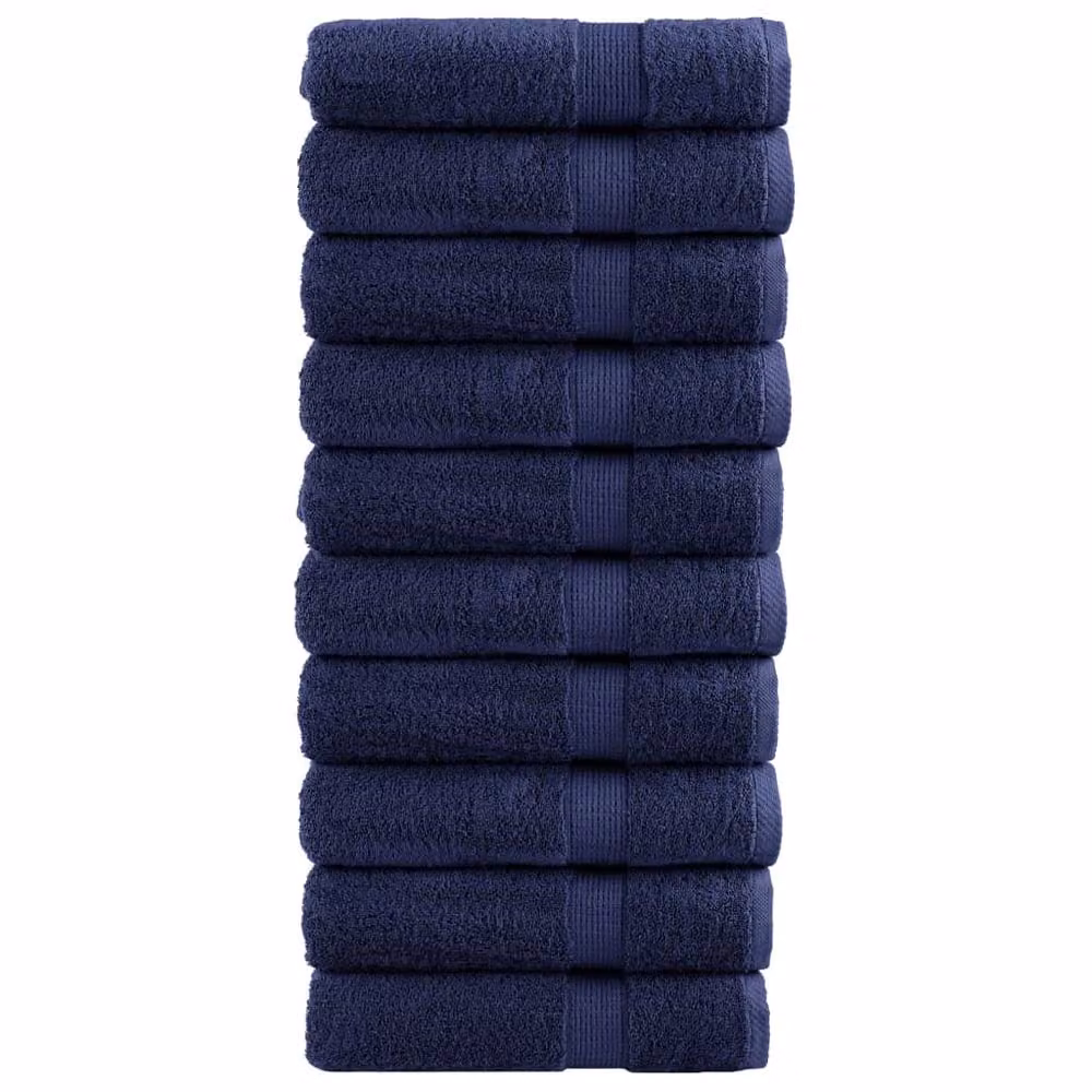 Berkfield Home SOLUND Premium Cotton Terry Bath Towels, 10 Piece Set, Navy Blue, W: 100 cm, L: 150 cm, 600gsm – 2