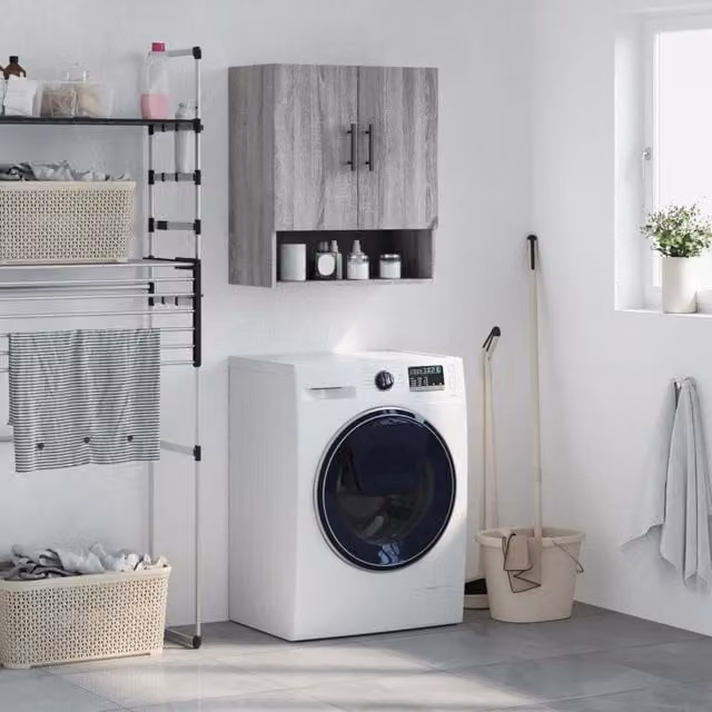 Berkfield Home Grey Sonoma Wall Cabinet, W: 60 cm, D: 31 cm, H: 70 cm