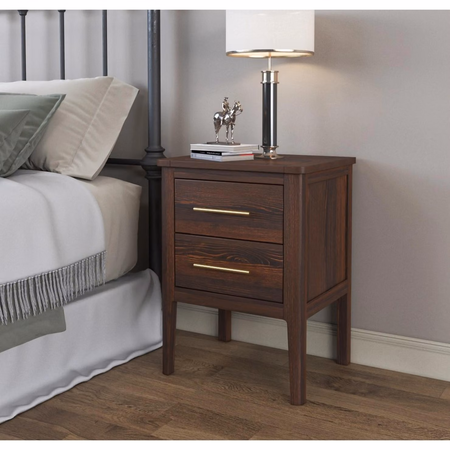 Cabinet Bits Carbini 2 Drawer Bedside Table in Brown – 2