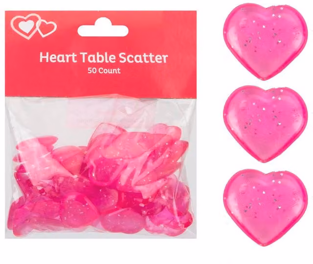 VFM e-Store Pink Heart Confetti Scatters for Valentine's Day, Anniversaries and Birthdays, Pack of 50 – 1