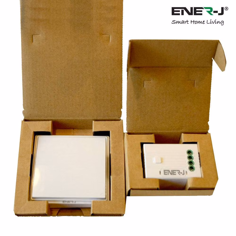 ENER-J 3 Gang Wireless Kinetic Switch and 3 x 500W RF Receivers in White – 2