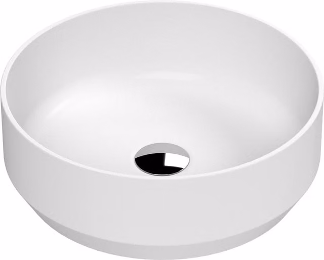 Balterley Round Bathroom Countertop Basin, White, Diameter: 35 cm