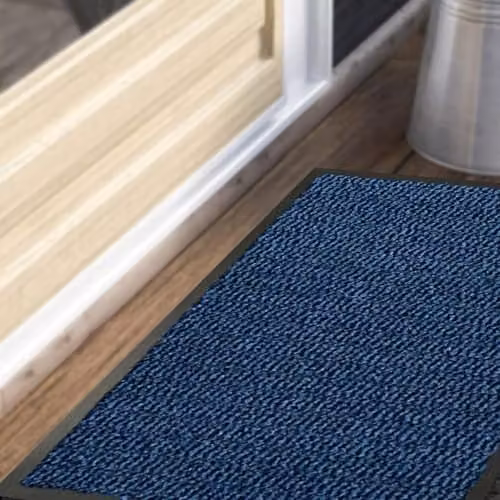 KAV Non-Slip Washable Door Mat in Blue and Black, W: 60 cm, L: 150 cm – 2