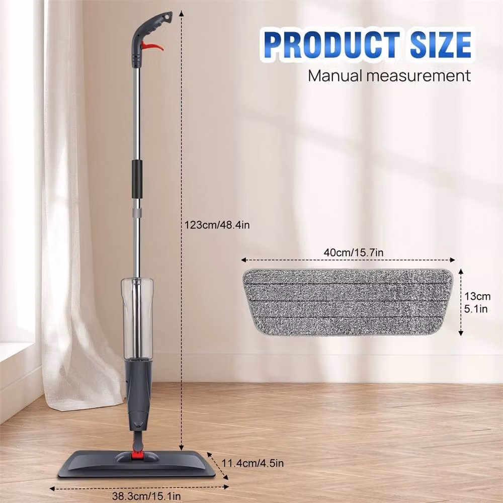 Nordara Grey Microfibre Spray Mop with Refillable Foldable Head – 2