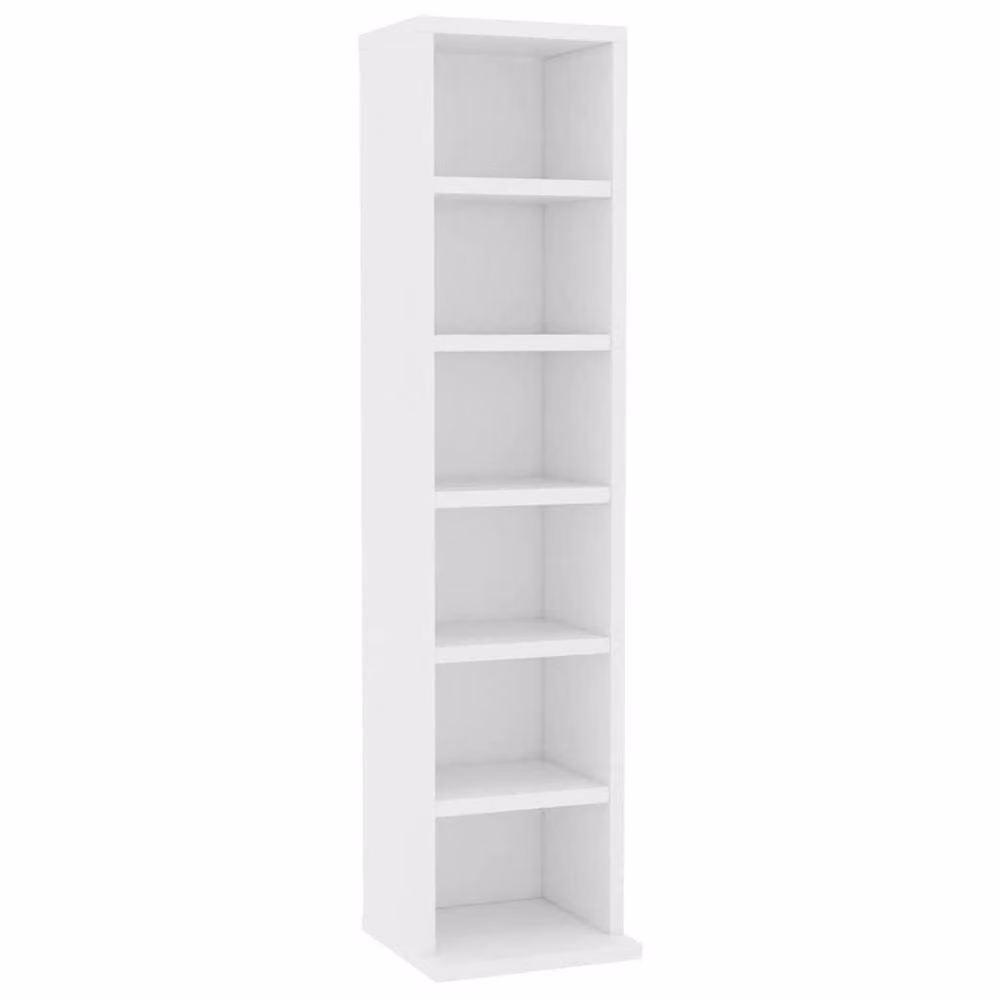 Berkfield Home White CD Cabinet in MDF, W/D/H: 21 x 20 x 88 cm – 2