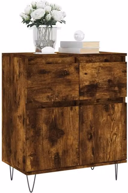 Berkfield Home Smoked Oak Sideboard in Brown, W/D/H: 60 x 35 x 70 cm – 1