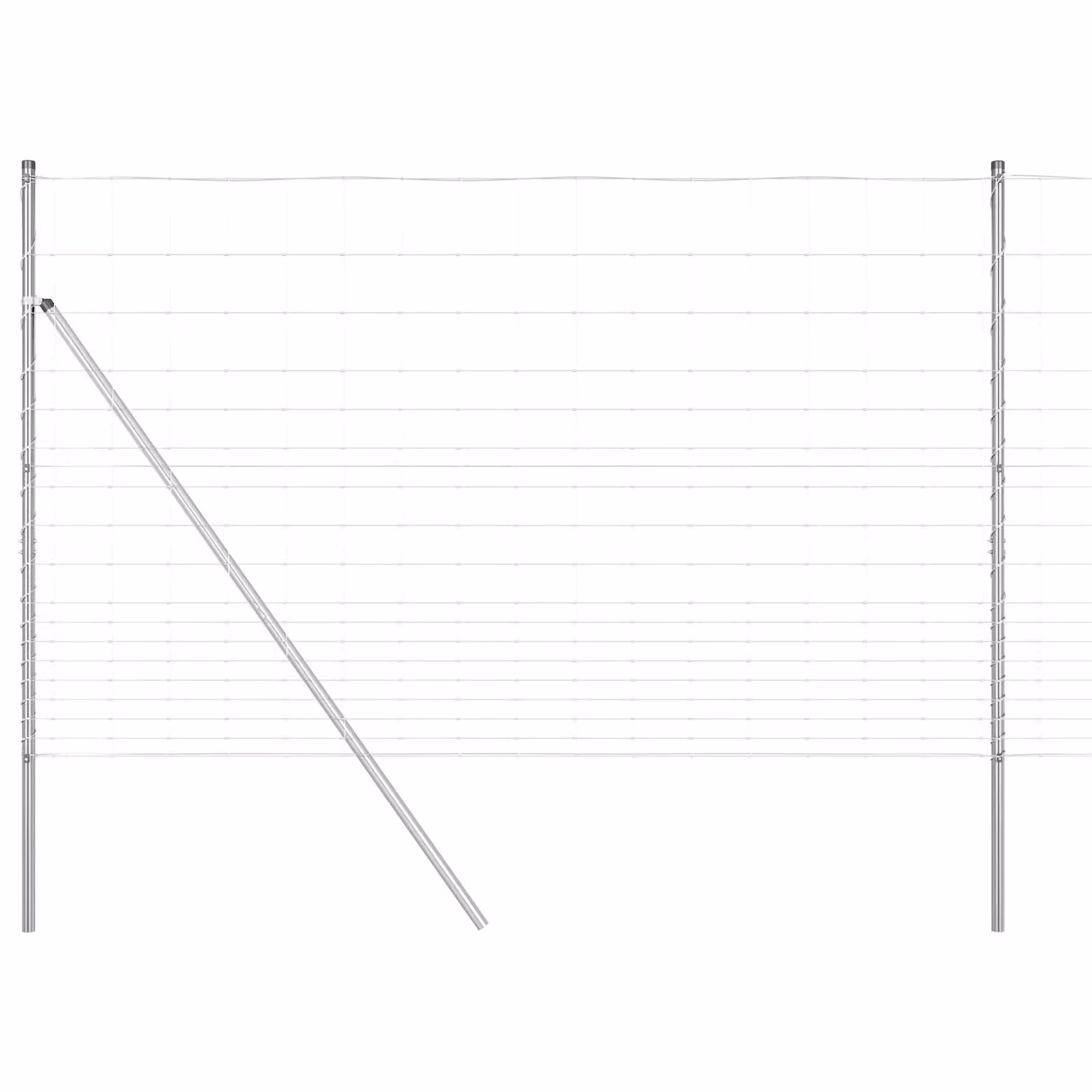Berkfield Home Field Fence in Silver Galvanised Steel, H: 150 cm, W: 25 m – 2