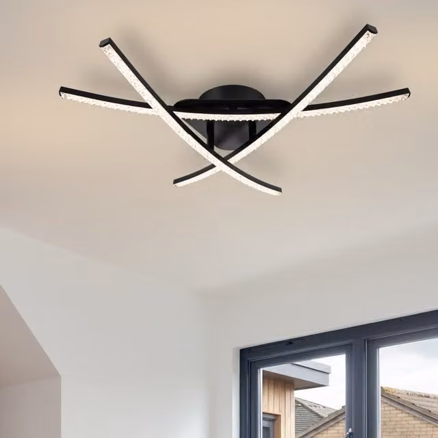 COSYLYTE Samford 3 Light LED Ceiling Light in Matt Black