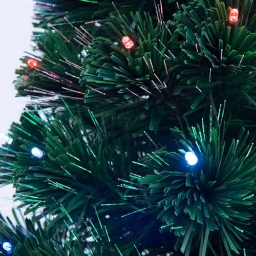 Shatchi 120 cm Green Fibre Optic Christmas Tree with Multicolour LED Lights – 9