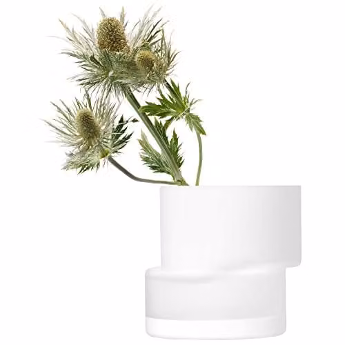 LSA International Tier Lantern Vase in White Glass, Height: 13.5 cm – 1
