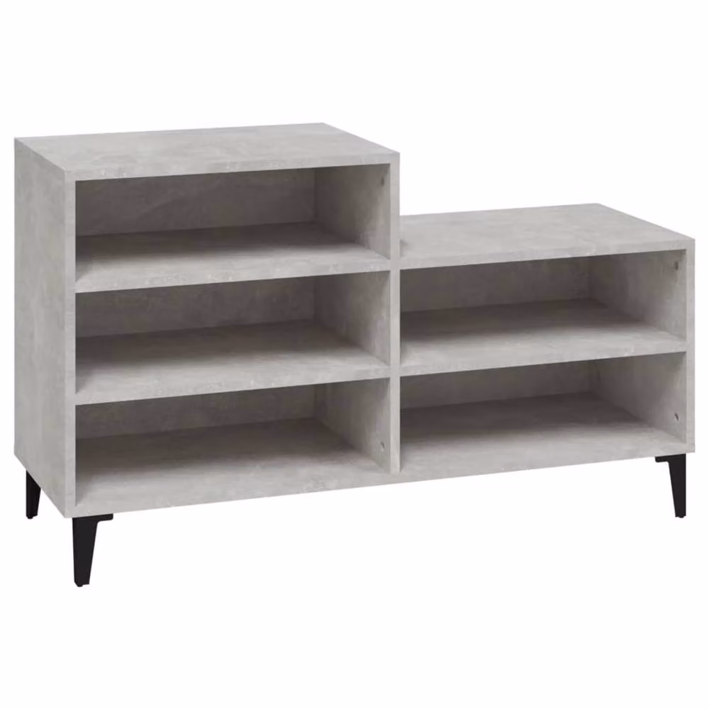 Berkfield Home Modern Shoe Cabinet in Concrete Grey, W/D/H: 102 x 36 x 60 cm – 2
