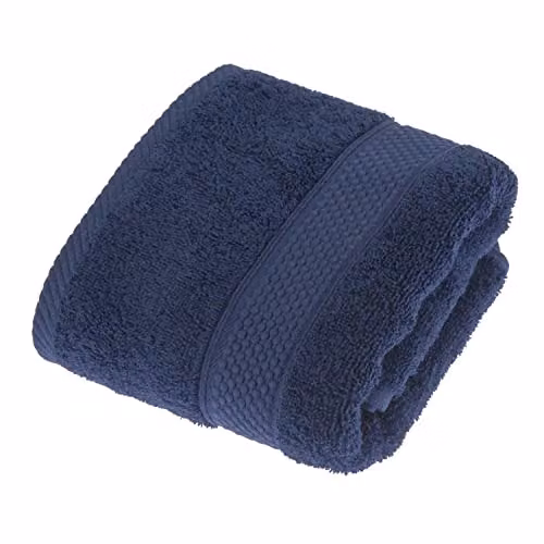 Homescapes Blue Turkish Cotton Hand Towel, 500 GSM, Fluffy and Quick-Drying