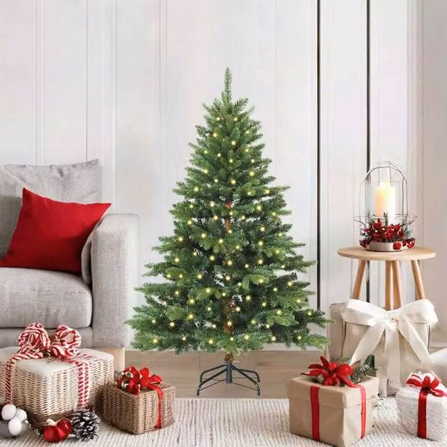Berkfield Home Artificial Green Christmas Tree with 150 LEDs, Height: 120 cm