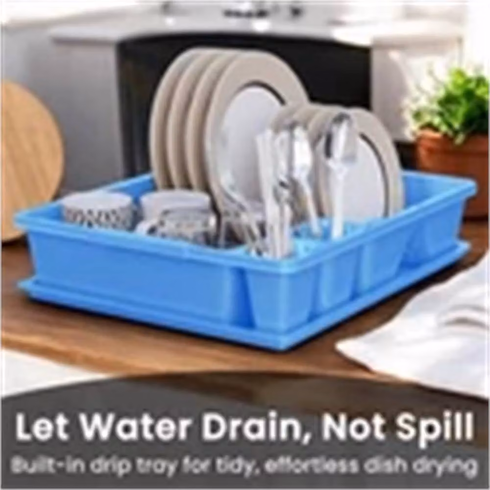 Nordara Blue Kitchen Sink Dish Drainer with Drip Tray, Width: 100 cm – 4