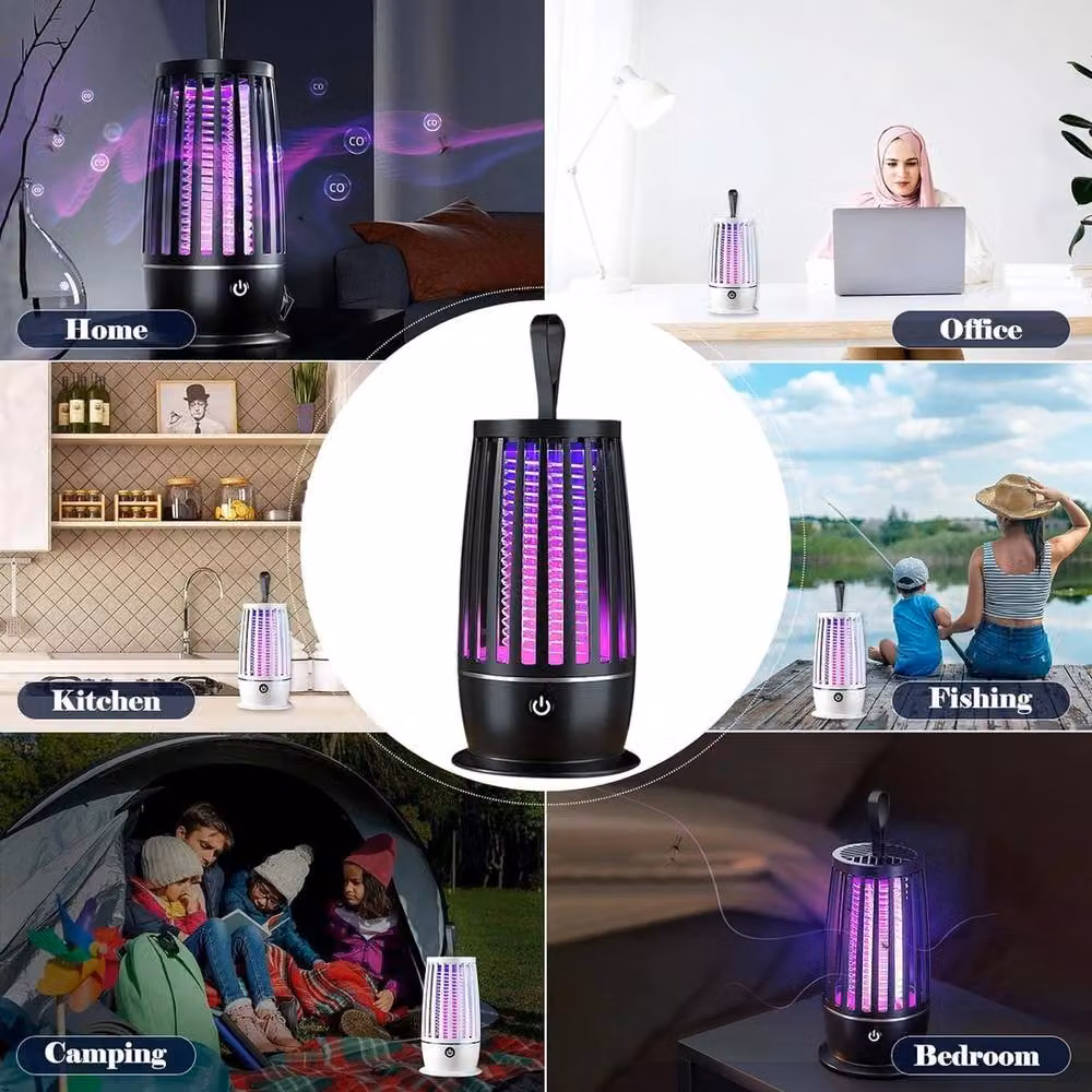 VOGREX Rechargeable Electric Mosquito Killer Lamp and Insect Trap in Black – 3