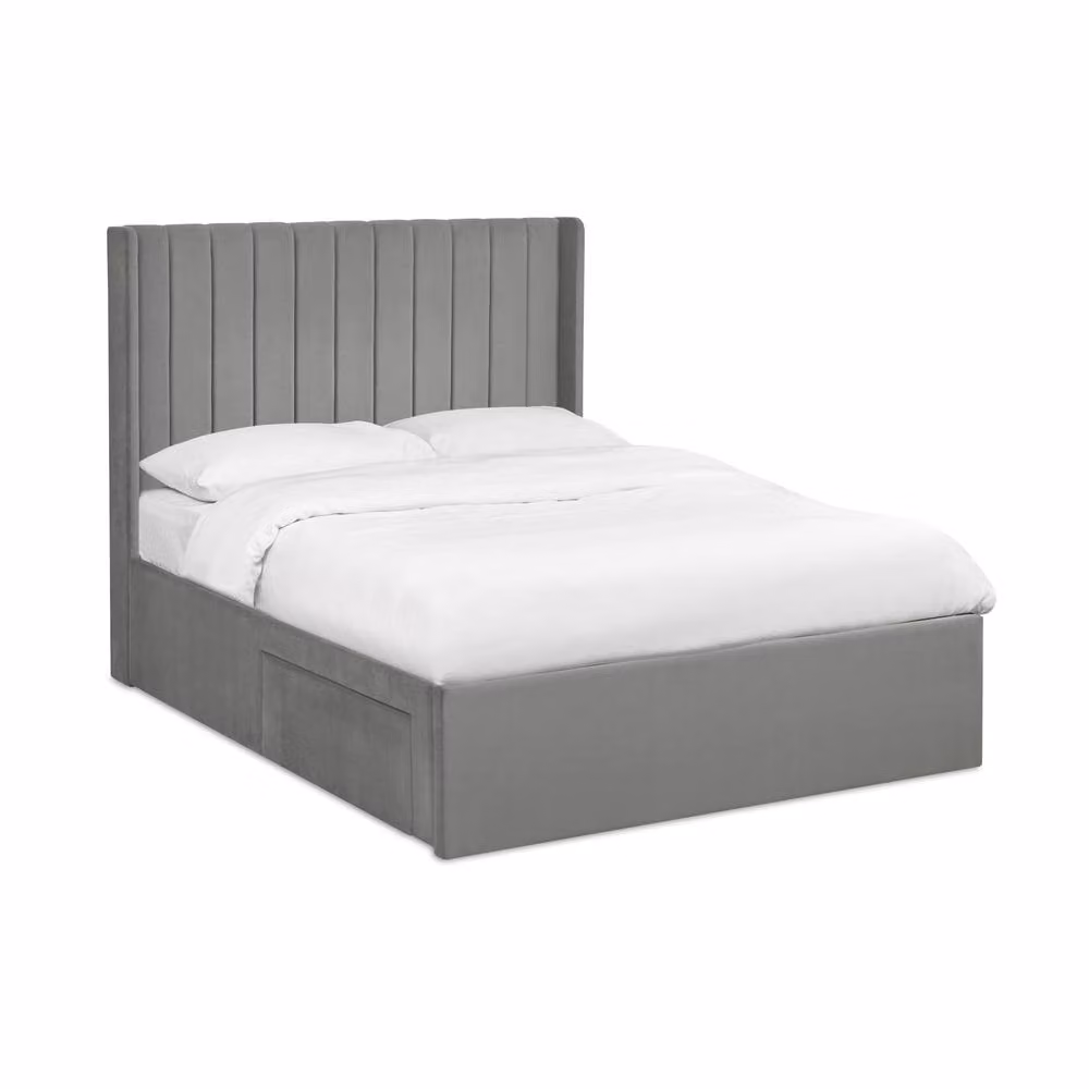 Cheshire Coral Steel Grey Dual Storage Door Bed - Double (Width: 135 cm) – 2