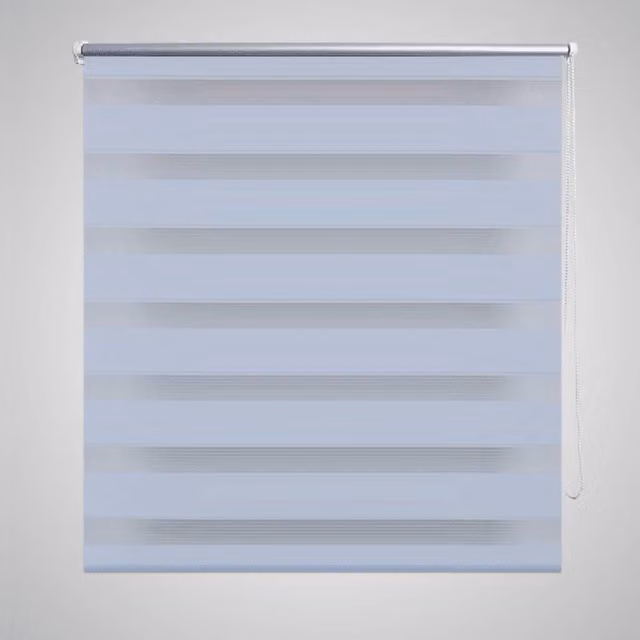 Berkfield Home Zebra Day and Night Blind in White, W: 60 cm, H: 120 cm
