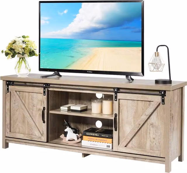 Costway Rustic Grey TV Stand for 60 inch Televisions