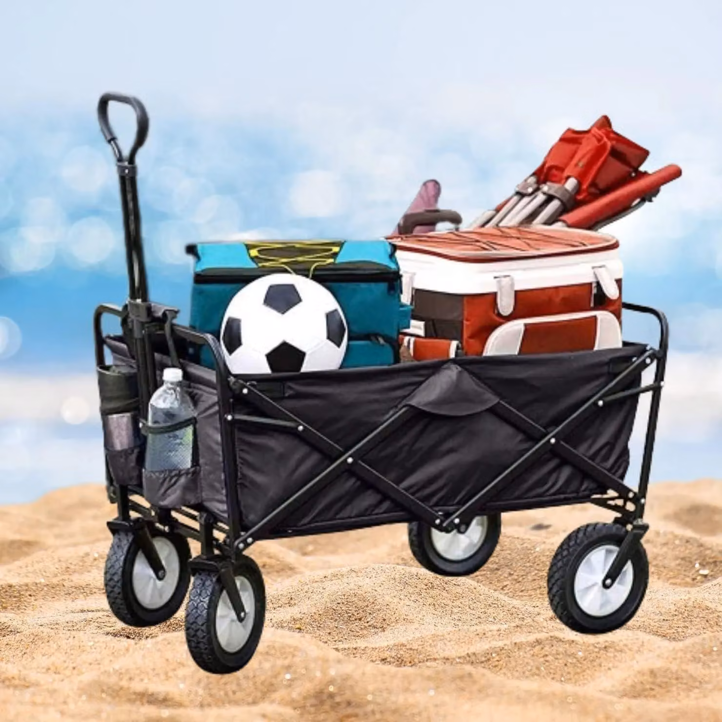 Trendi Multi-Purpose Collapsible Folding Wagon in Green – 4