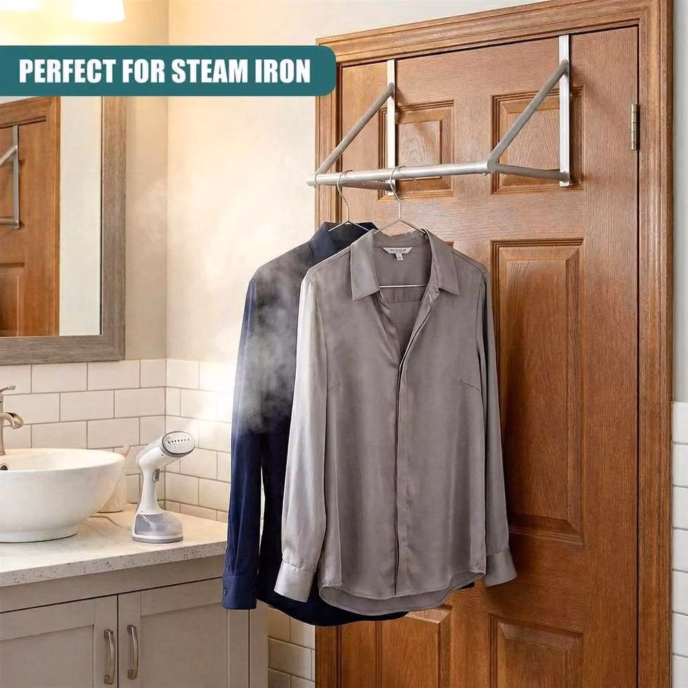 NESTLUNE Silver Stainless Steel Clothes Rail Drying Rack Organiser Rod – 2