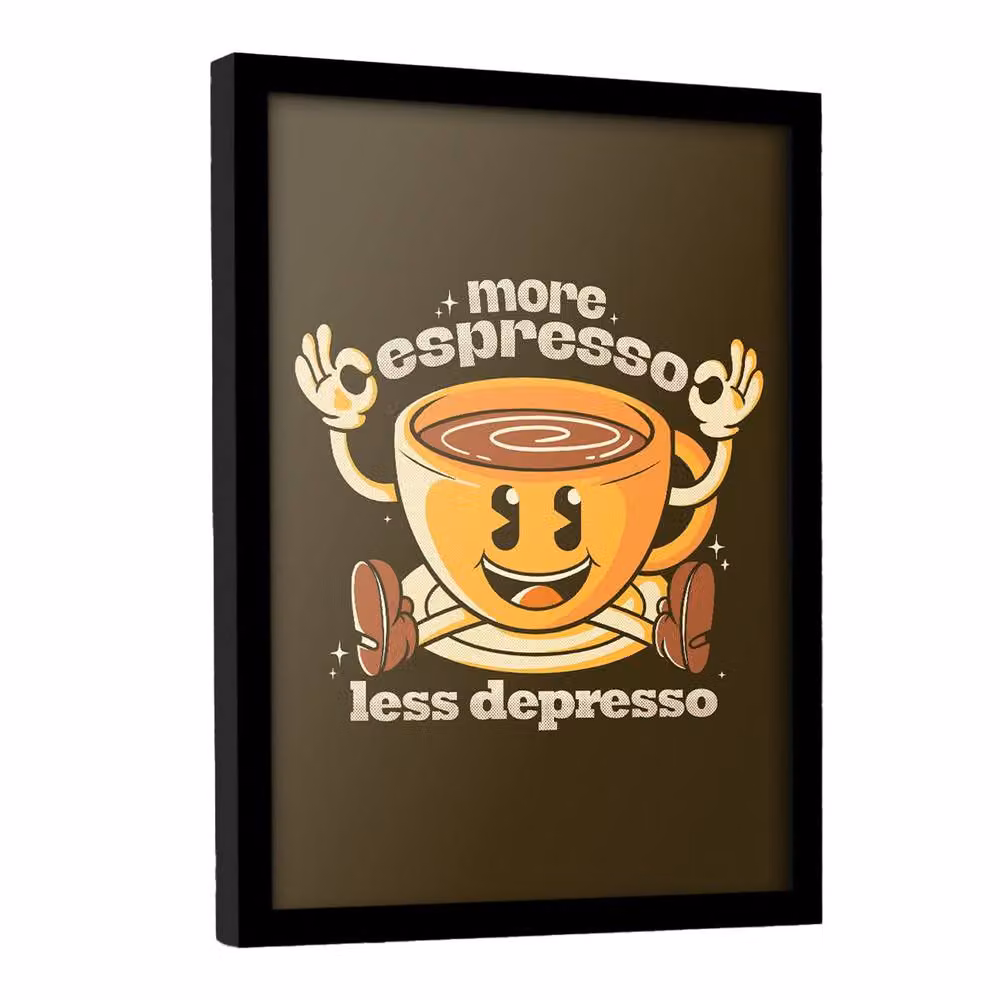 Pyramid International More Espresso Less Depresso Framed Typography Poster in Multicolour – 2