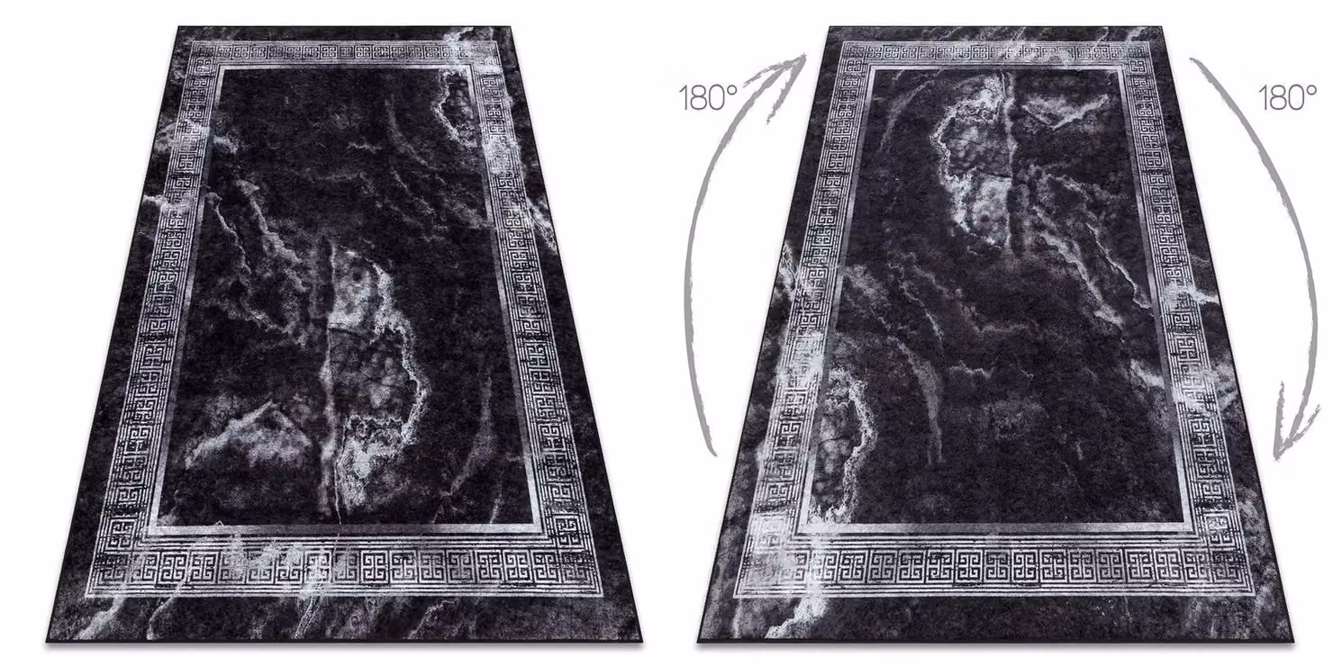 RugsX Miro Black Stone Look Modern Rectangular Rug, W: 120 cm, L: 170 cm – 2
