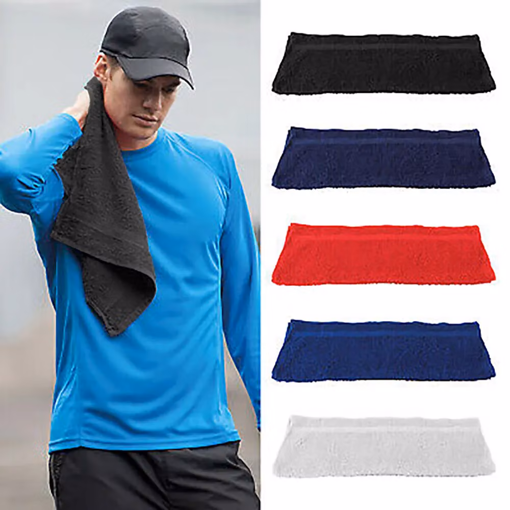 Towel City Luxury Range 550 GSM Cotton Terry Gym Towel in Black, W: 40 cm, H: 60 cm – 2